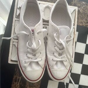 Converse Women's White and Red Sneakers